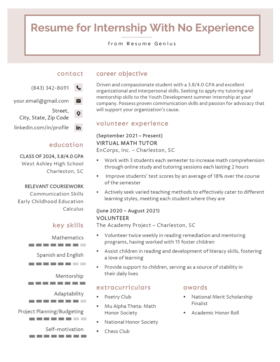 how to make a no work experience resume