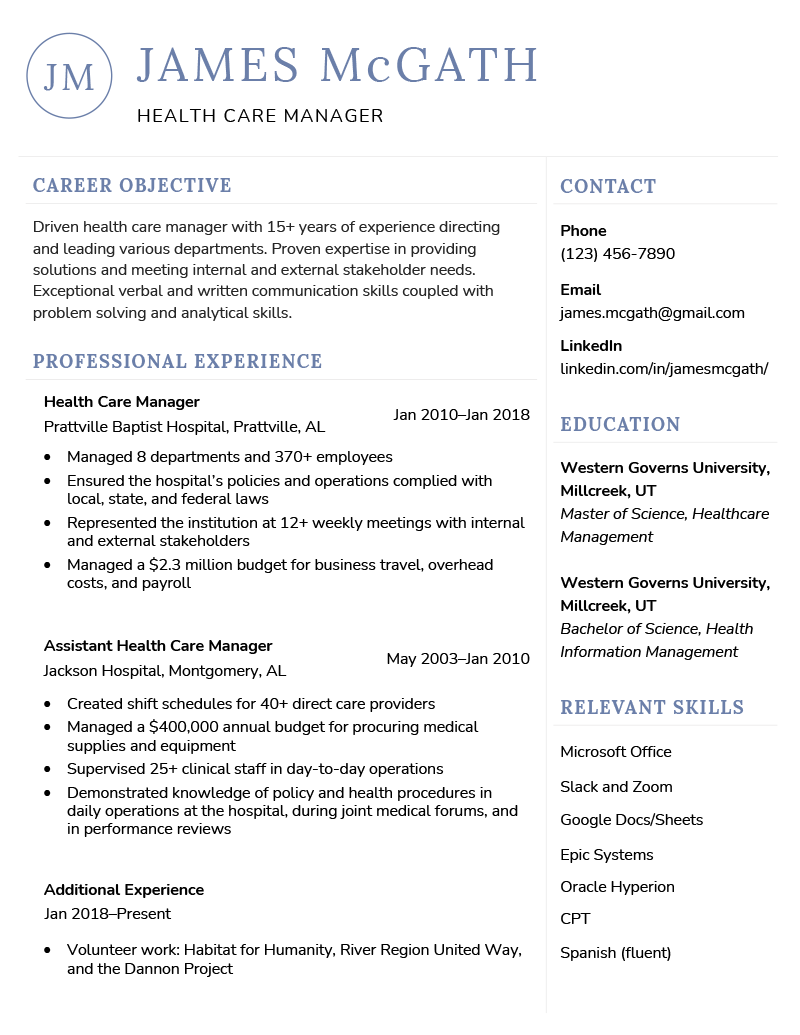 An image of a resume for older workers with career gaps