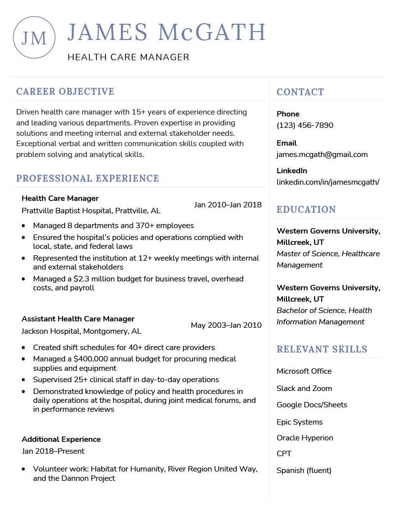 resume help for seniors