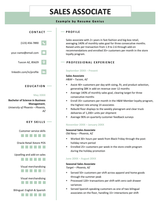 Example of a retail sales associate resume.