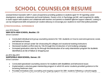 Counselor Resume Examples and Writing Tips