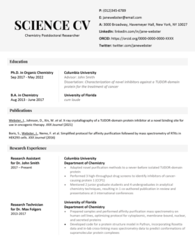 Science CV: Example and Writing Tips | Resume Genius