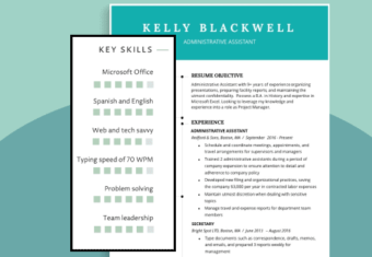 Example of a section demonstrating skill levels for a resume.