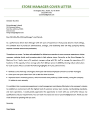 Store Manager Cover Letter Free Example For Download 