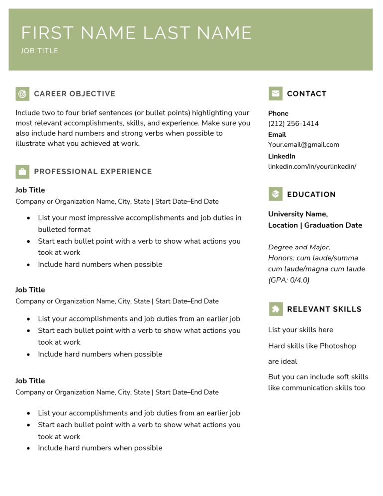 8+ Blank Resume Templates (Free to Download)