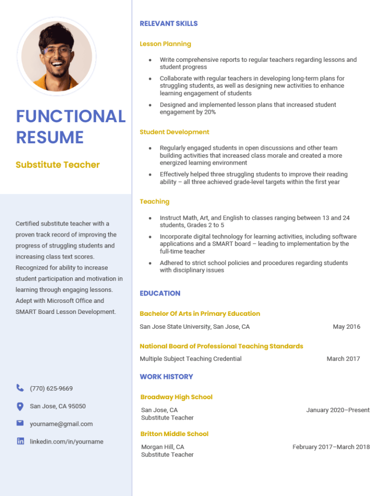 Functional resume template examples and writing guide