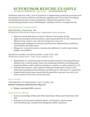 Supervisor Resume Example Sample Tips Resume Genius