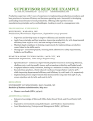 Supervisor Resume Example Sample Tips Resume Genius