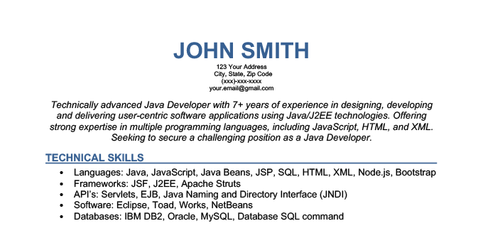 An example of how to put technical skills on a resume