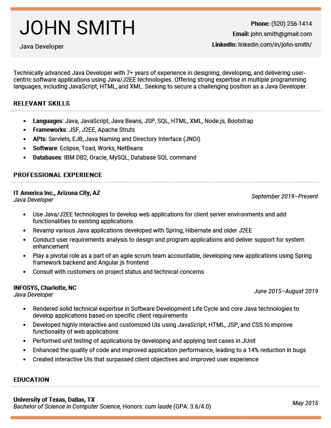 business skills examples for resume