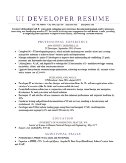 UI Developer Resume Template