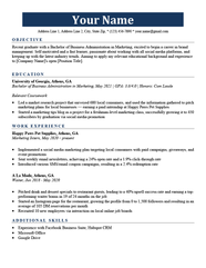 Undergraduate Resume Examples For Students How To Write