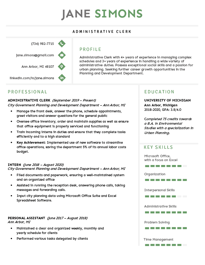 not finished degree on resume