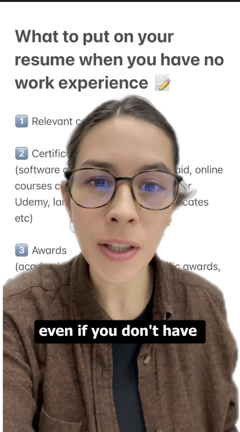 TikTok about What to put on a resume with no experience