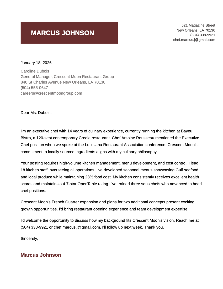 A Google Docs cover letter template