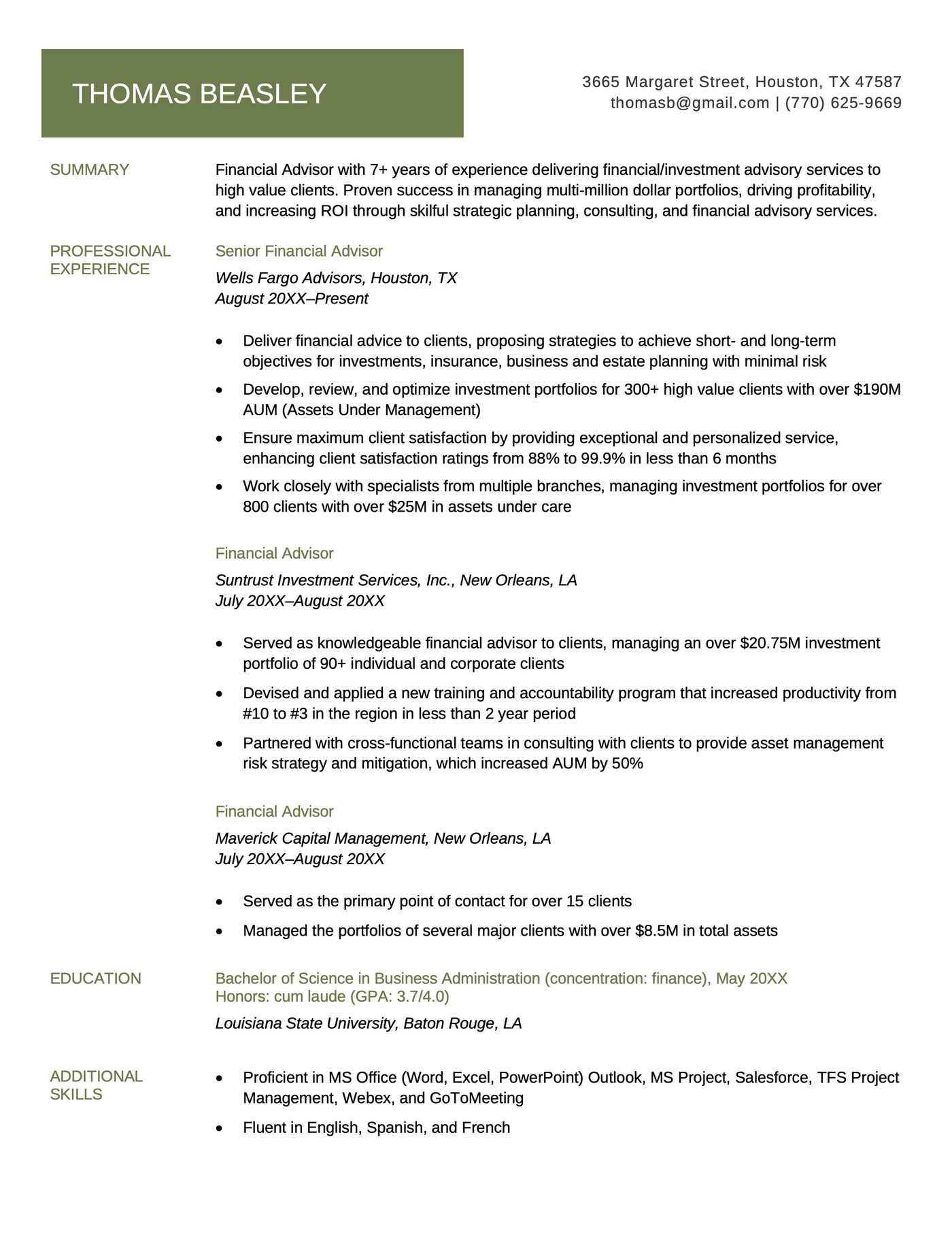 White House is a wonderful example of a great LaTeX resume template. 