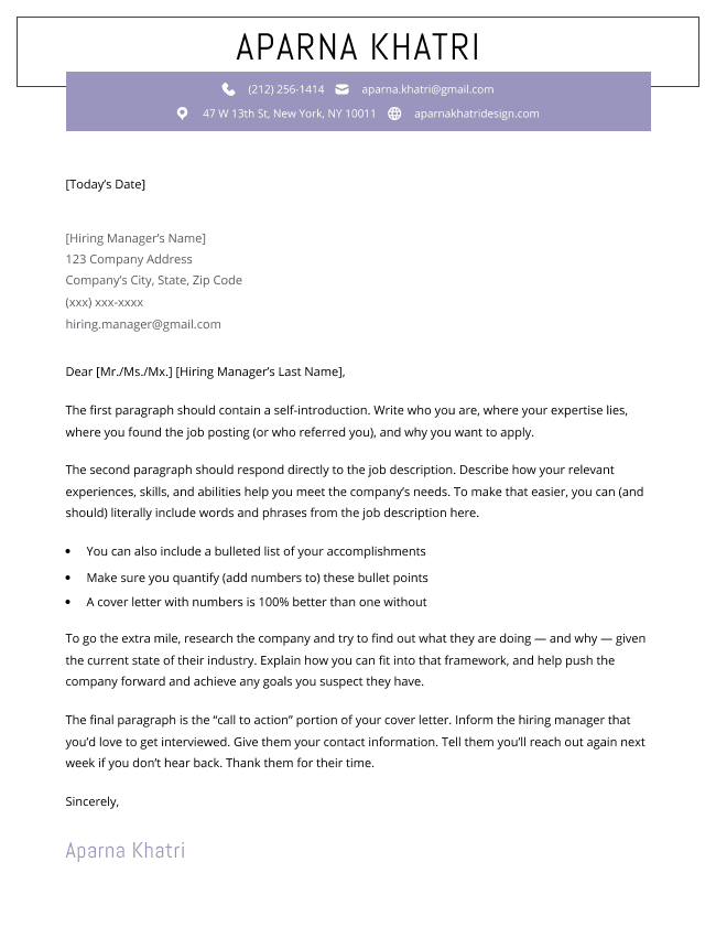 Free Cover Letter Template For Your Resume Copy Paste