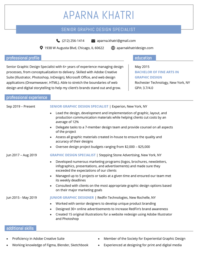 Windsor Creative Resume Template, Blue, image for resume templates hubpage