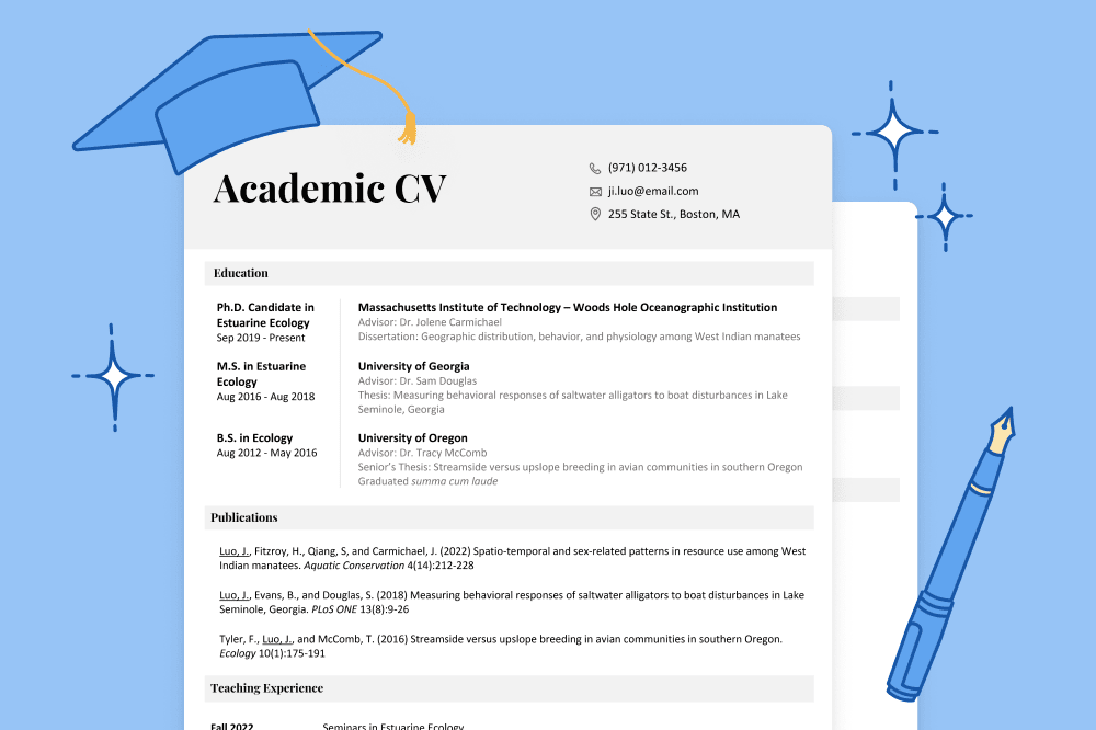 An example of an Academic CV