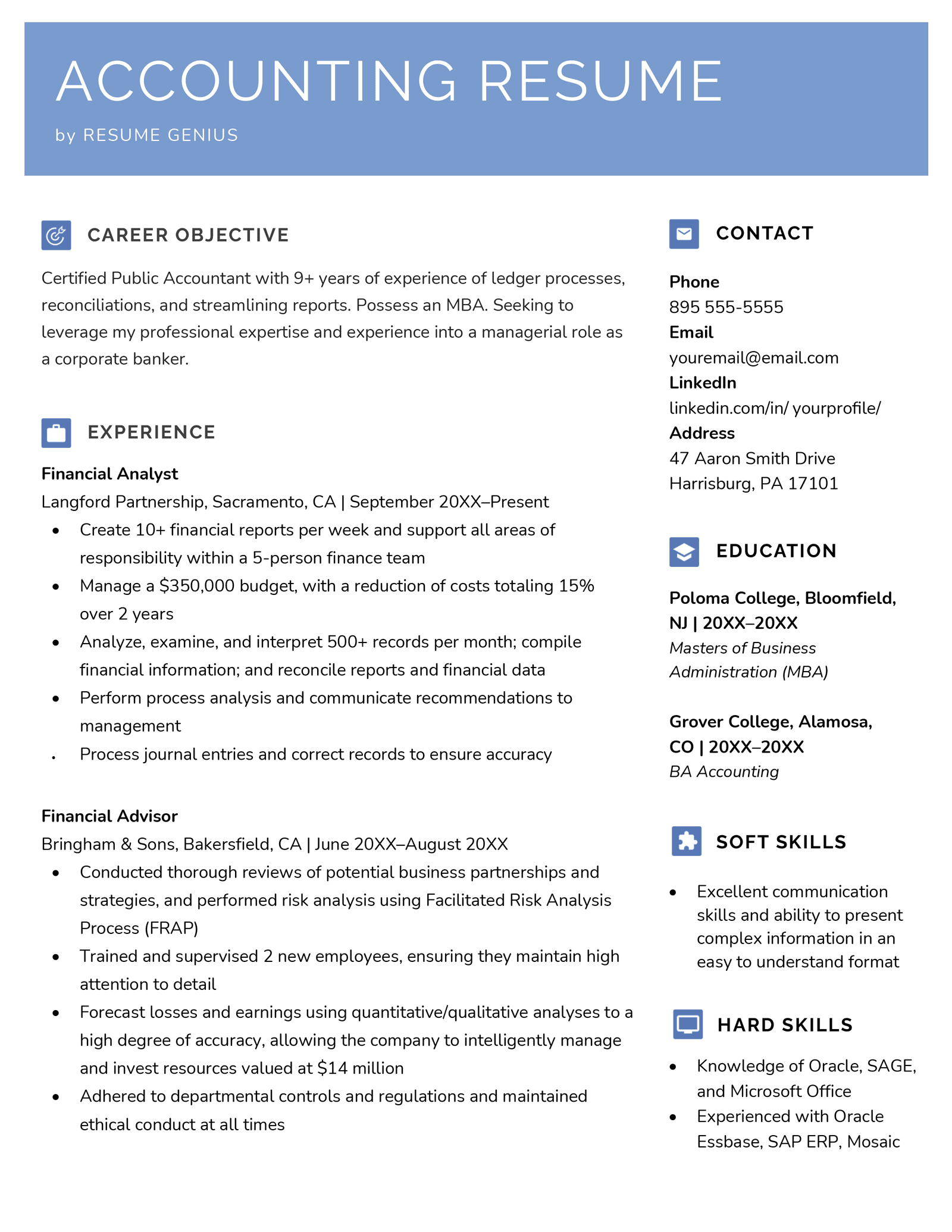 example of an accountant resume sample