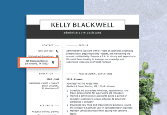 resume image with the address highlighted, how to list your address on a resume concept