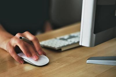 A person using a computer.