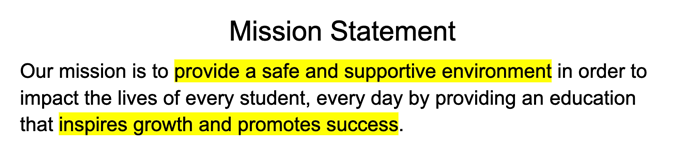 assistant principal school mission statement example