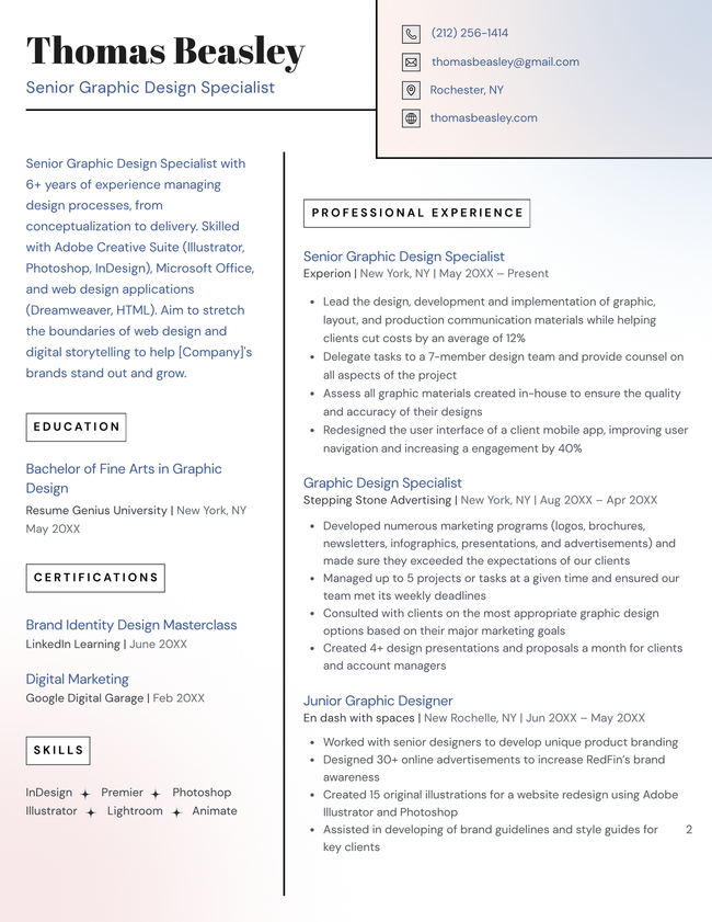 The Aura resume template for Canva.