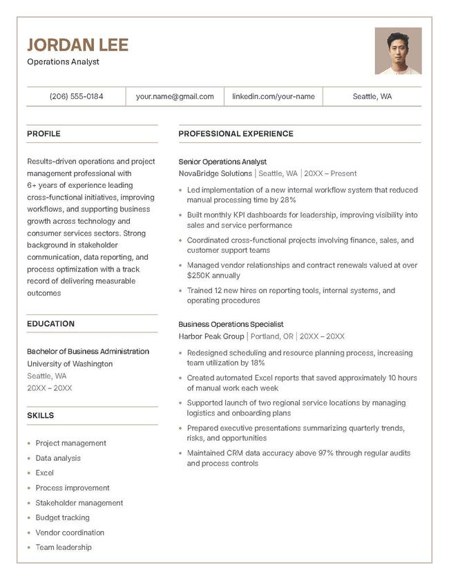 Beacon resume template in orange