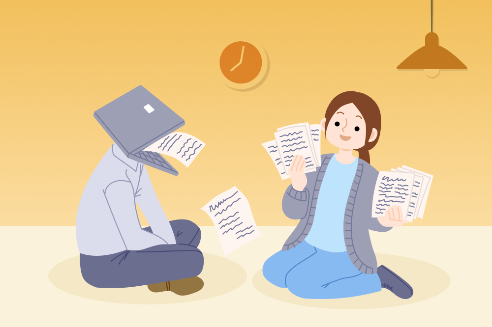 An anthropomorphic AI cover letter builder generates many cover letters.