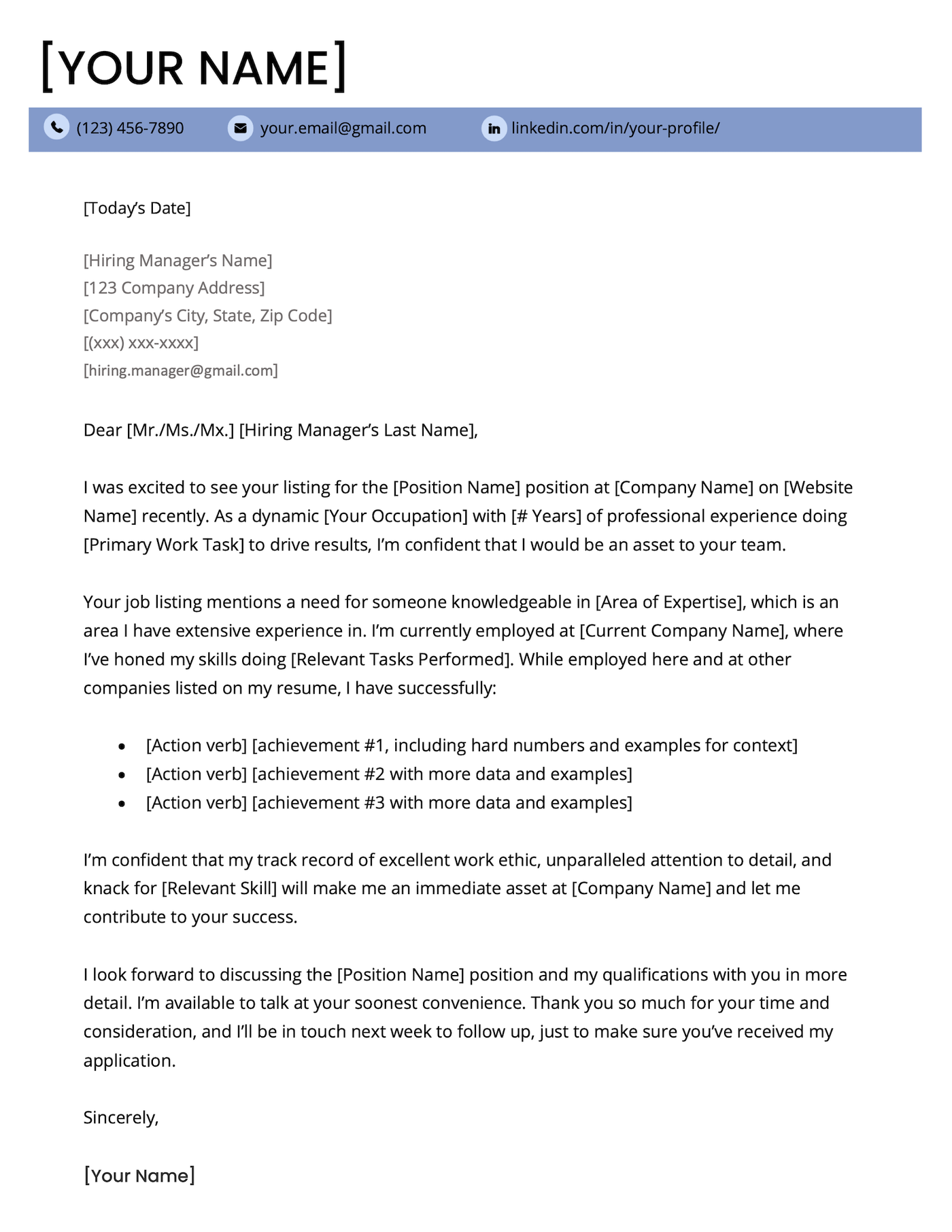 One of the best cover letters you