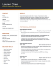 The 'Bold' resume template in orange, featuring a striking black header and two-column layout