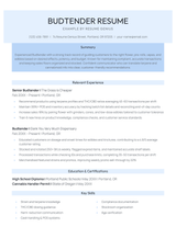 A budtender resume example.