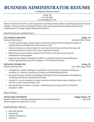 Business Administration Resume Template SamuelLockwood Blog