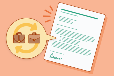 An image showing a career change cover letter.