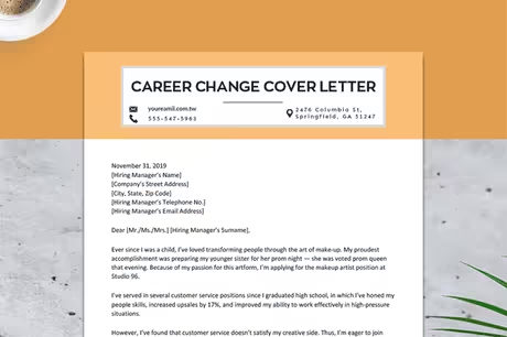 Change Career Path Cover Letter   Career Change Cover Letter Hero 