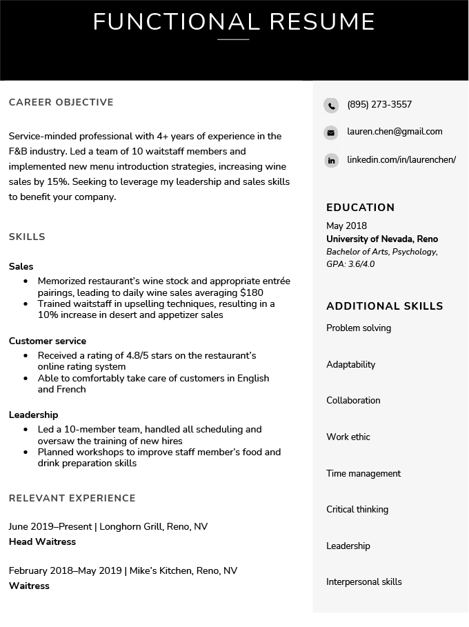 sample resume summary for career change