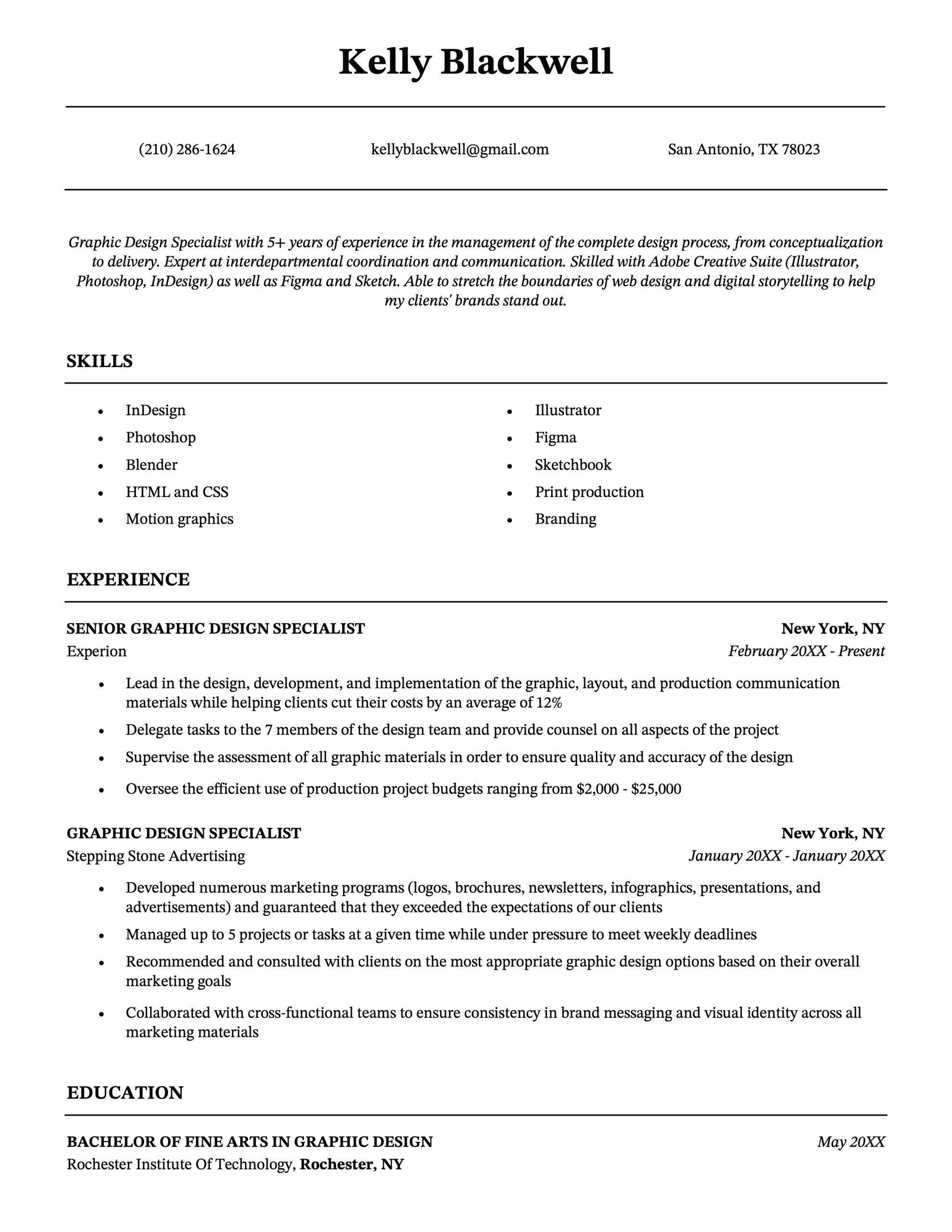 Mid Career Resume Example With - Chicago Resume Template Scaled 