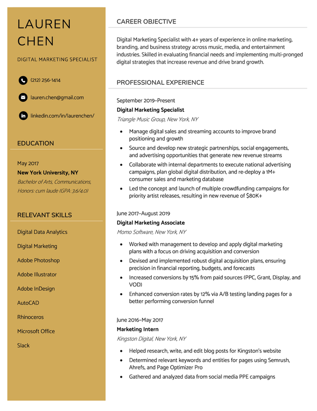 Clean resume template for Microsoft Word