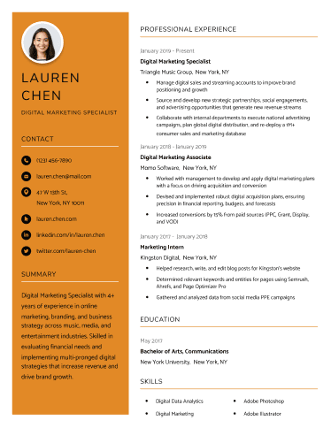 clean-resume-template-orange