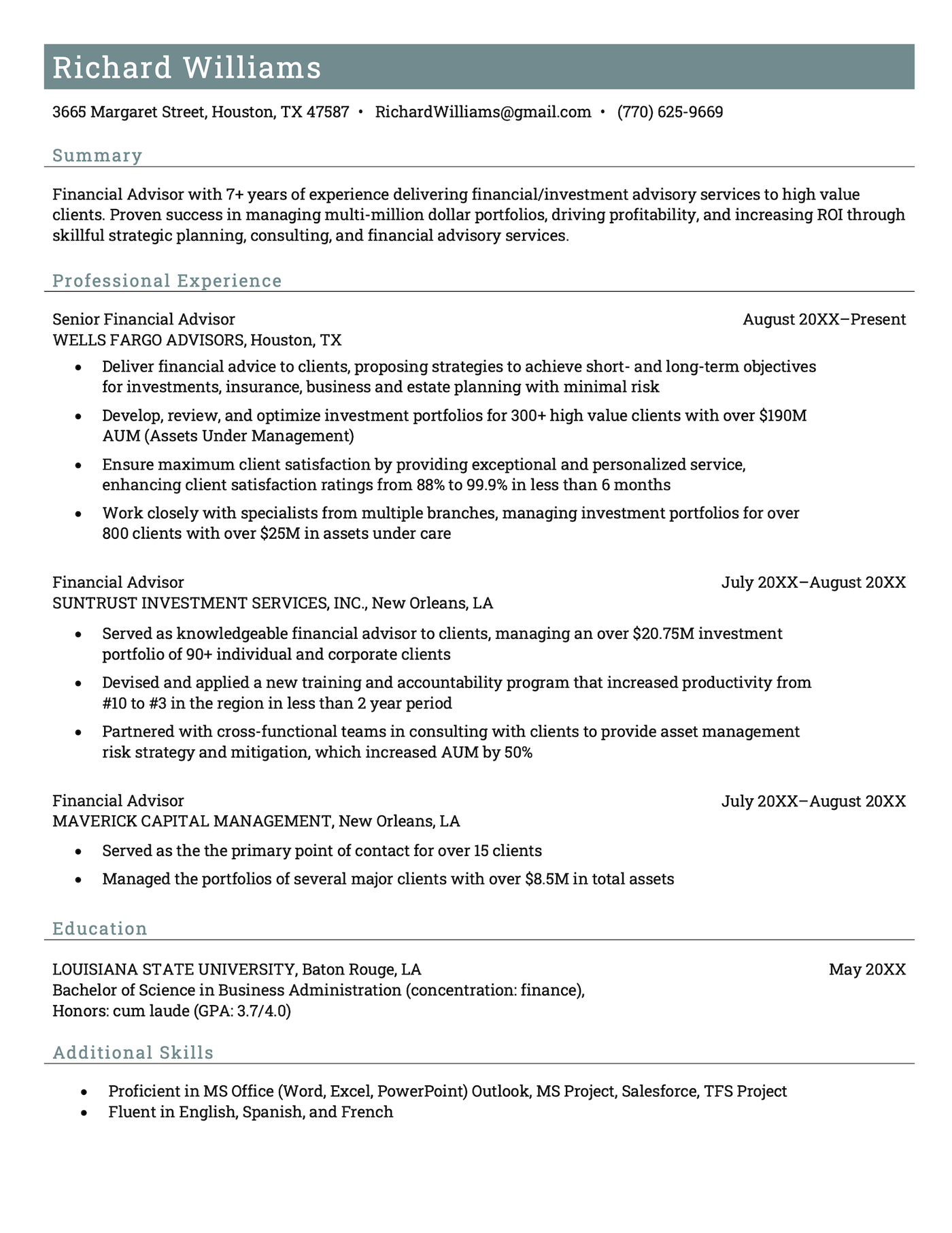The Connery PDF resume template.