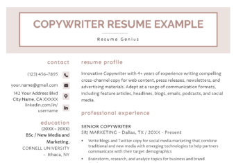 Copywriter Cover Letter Example For Download