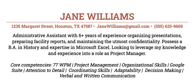 project manager core competencies resume examples