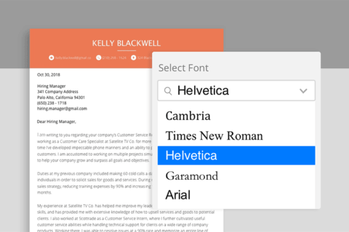 Best Font For A Cover Letter from resumegenius.com