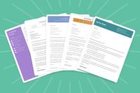 A variety of cover letter templates.