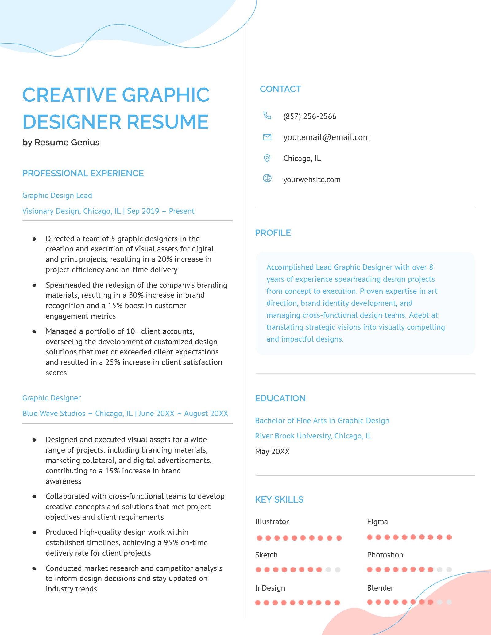 An example of a creative graphic design resume.