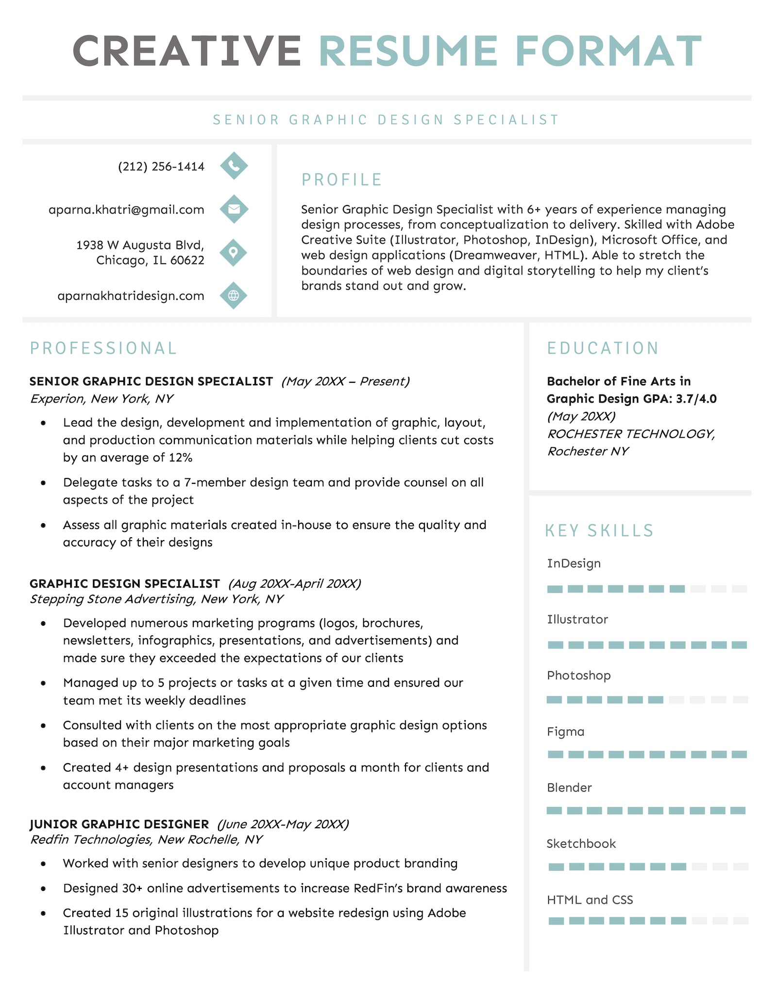The Best Resume Format for 2025 - Creative Resume Format