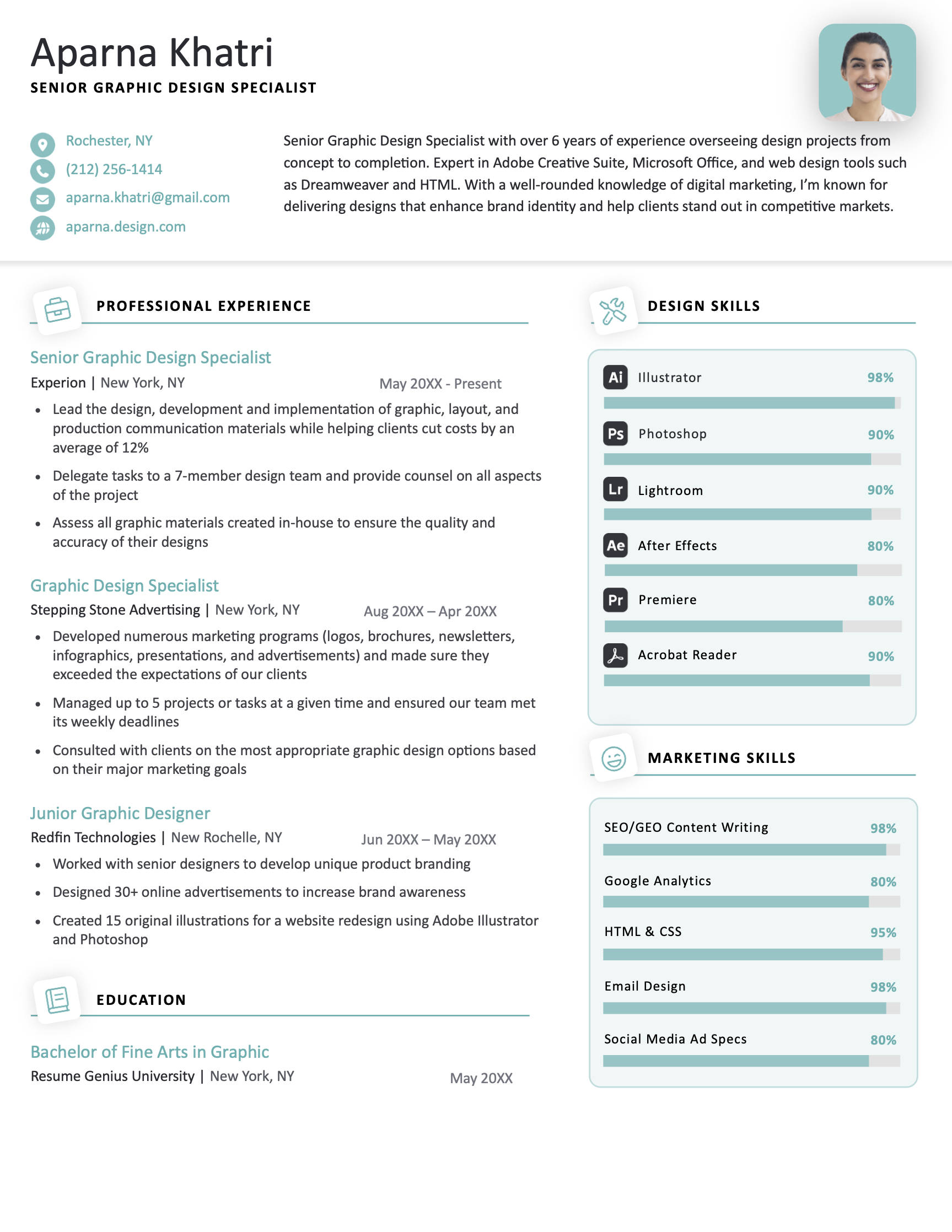 An example of a creative infographic resume