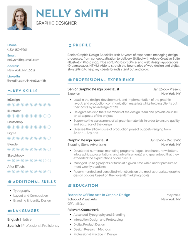 Resume template preview