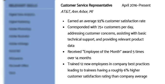 A job description for a customer service representative